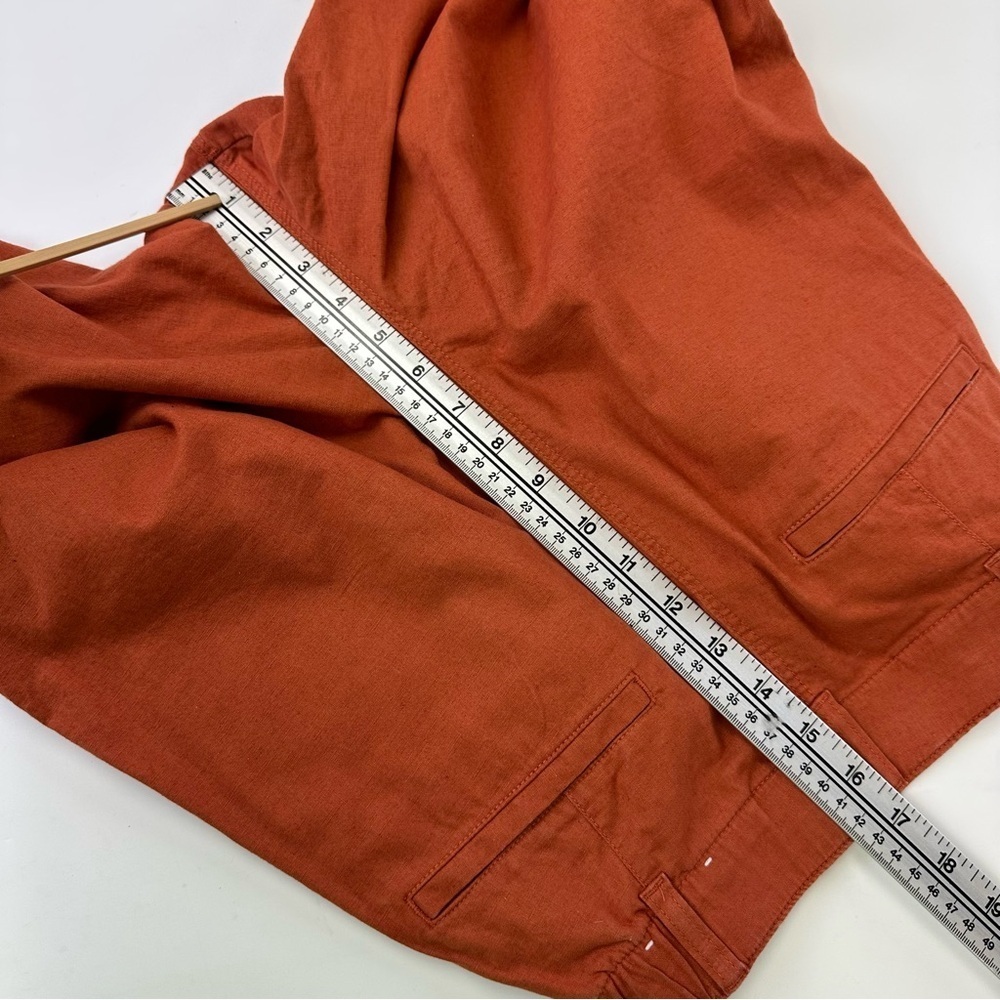 Uniqlo LINEN COTTON TAPERED womens PANTS terracotta orange 28-29 - Picture 10 of 13